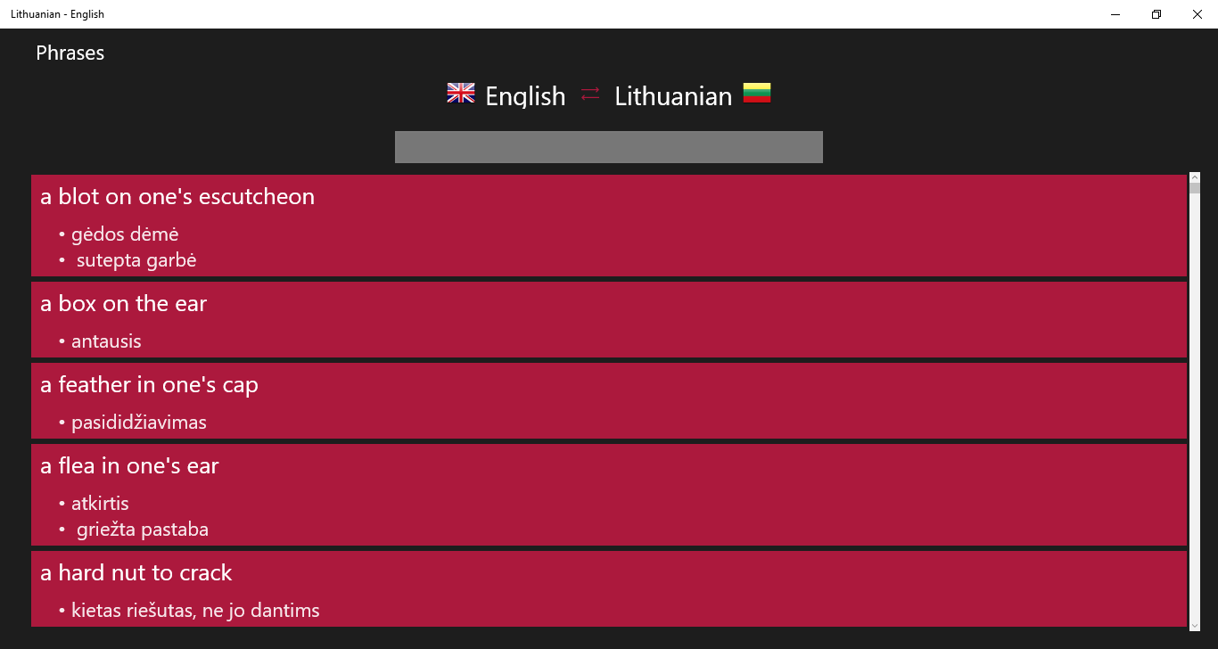 Lithuanian - English