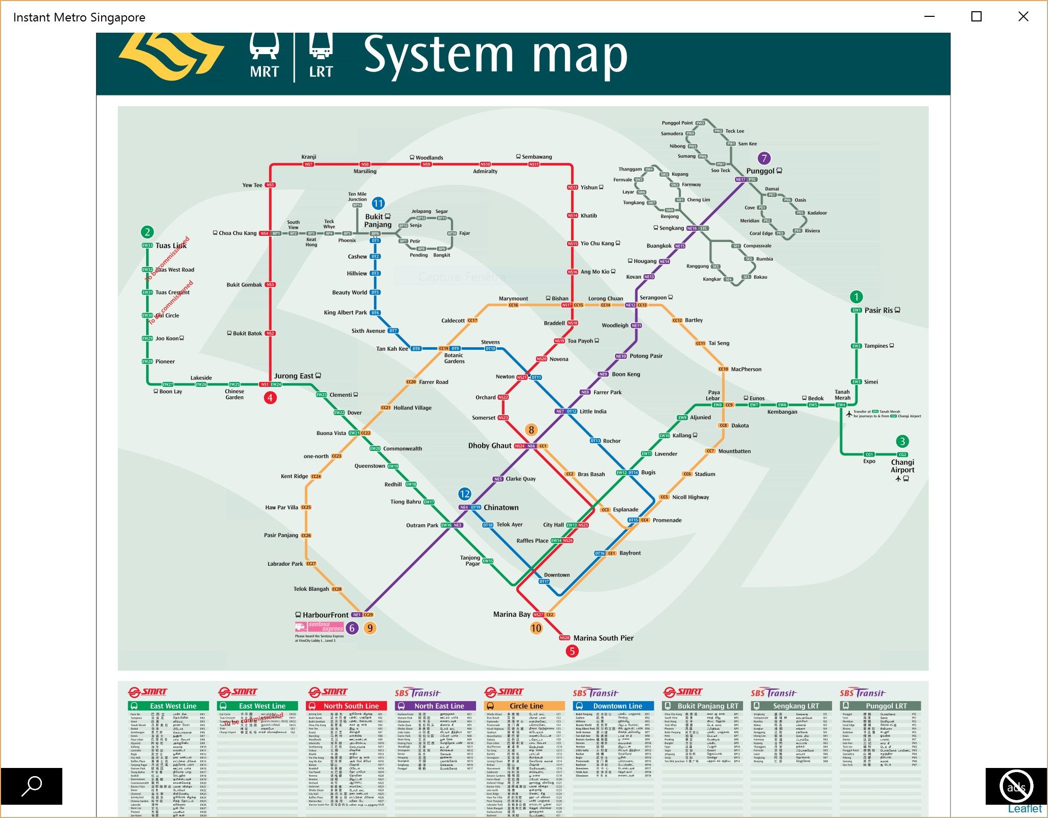 Browse the Singapore metro map in high definition