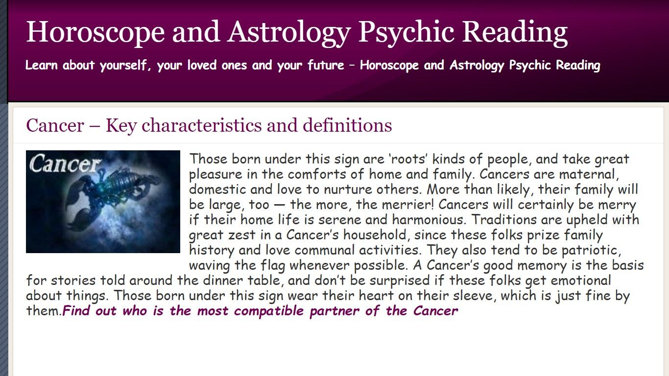 Cancer Astrology and Horoscope