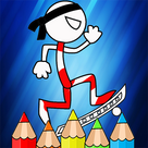 Coloring Book Stick Game Man For Kids