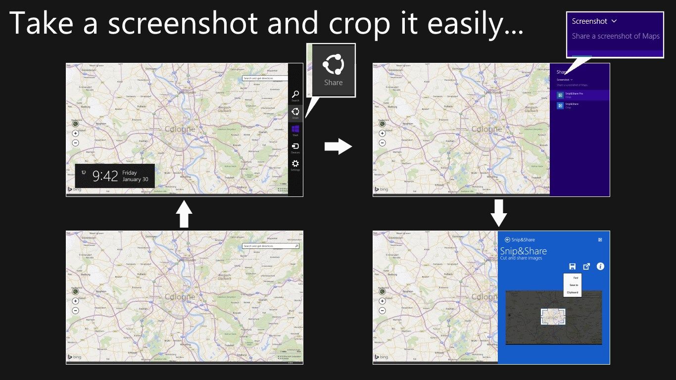 Workflow for cropping an screenshot