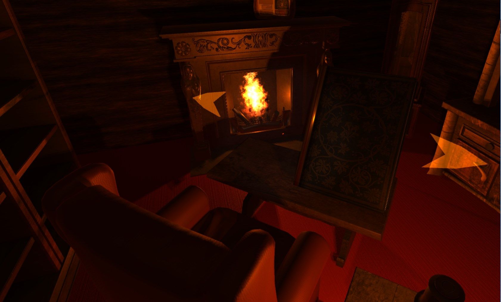 A relaxing seat by the fire