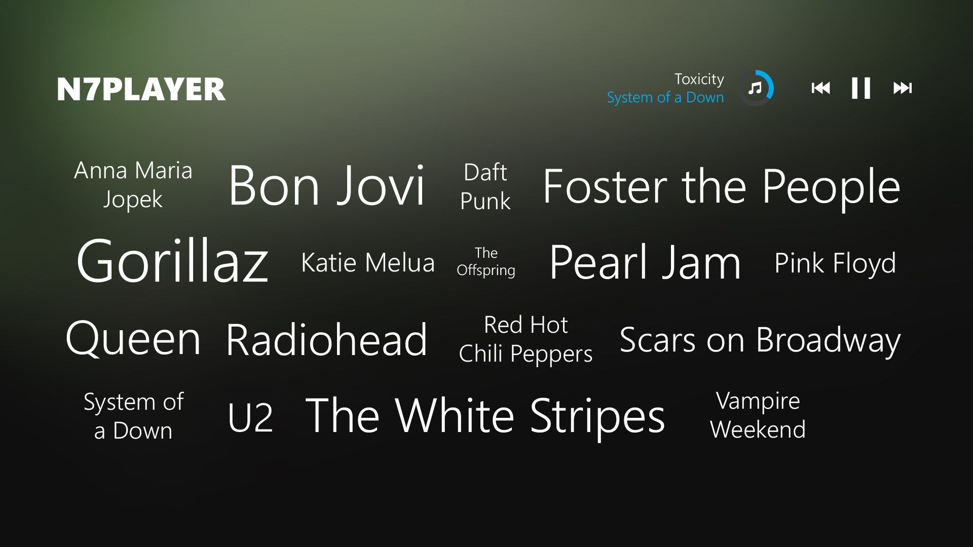 Artist surface - unique and intuitive way of browsing your music
