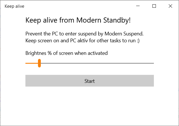Keep alive from Modern Standby