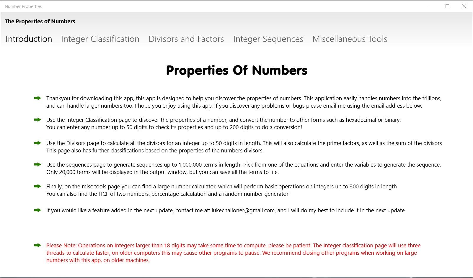 The Properties of Numbers