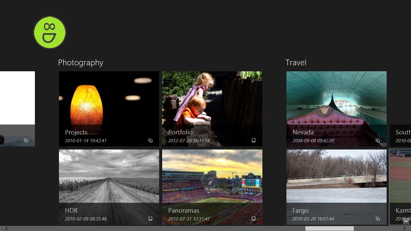 Galleries are combined by sub-category and then visually grouped by category.