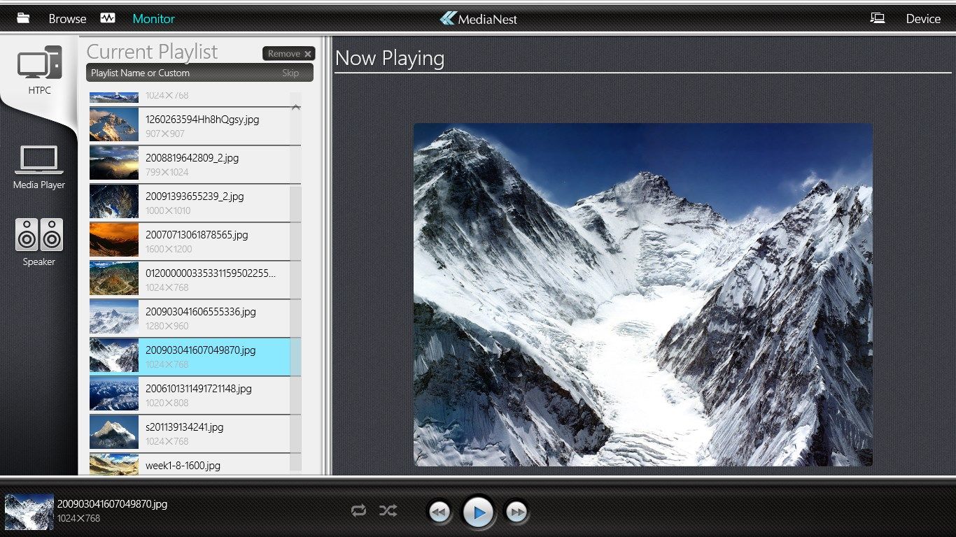 You may use "PlayTo" to play the media file to the DLNA media renderers.