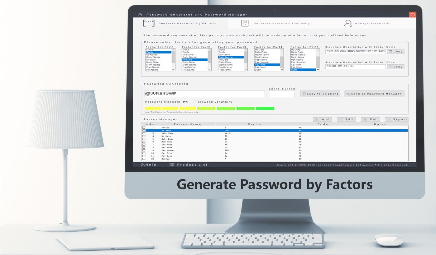 Generate Password by Factors