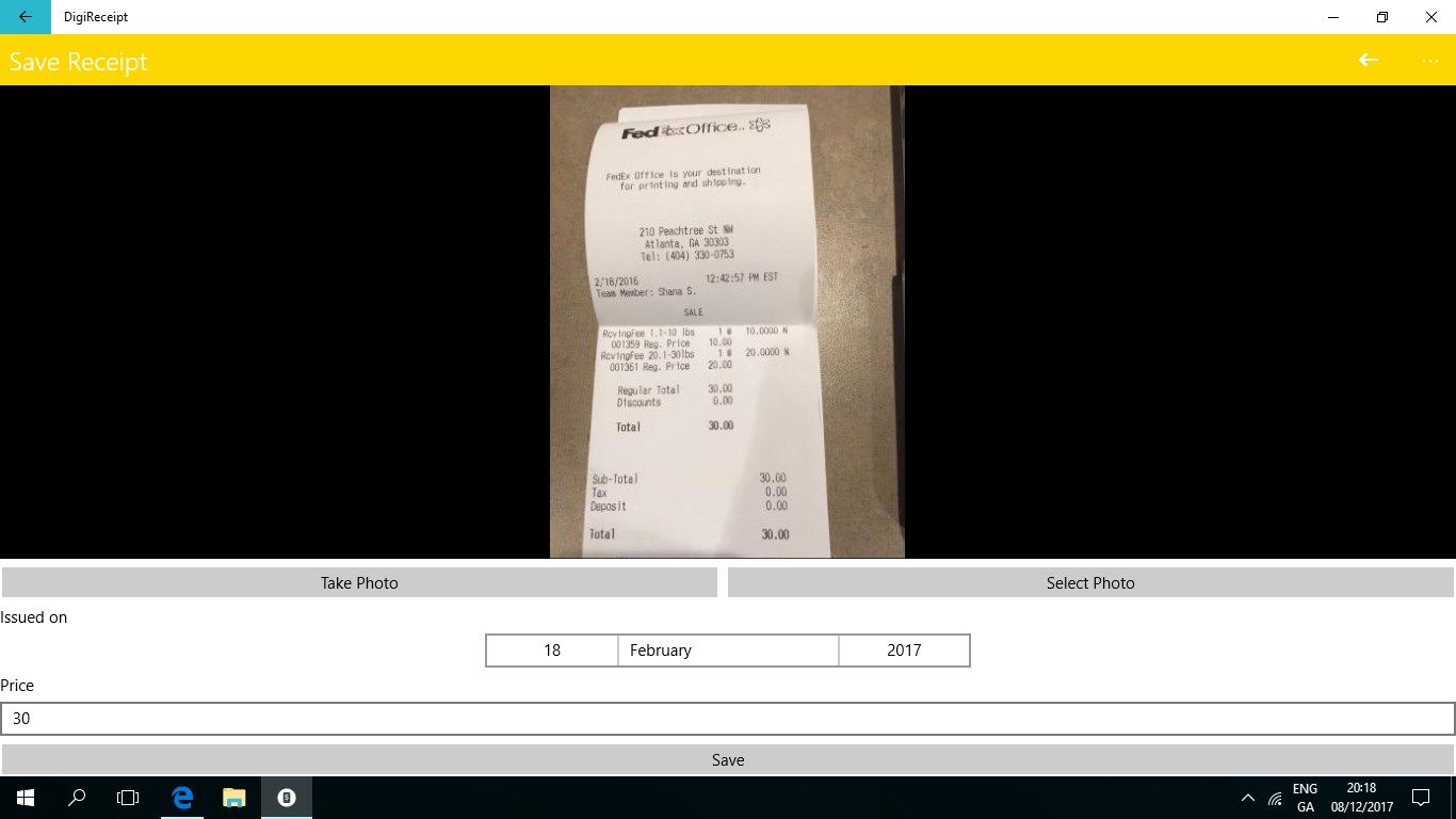 Create a new receipt or edit an existing one
