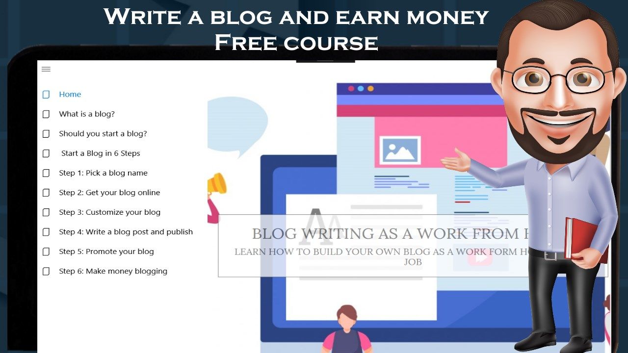 step by step course on becoming a blogger as a side hustle
