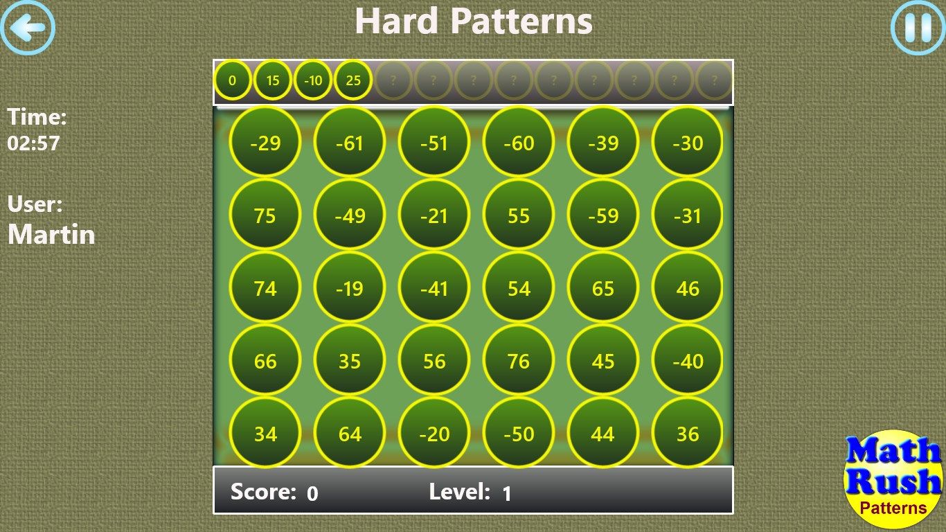 Patterns Medium, hard and super hard