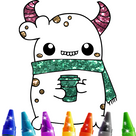 Glitter Cute Monster Coloring Book : Cute coloring book for kids,Great Gift for Boys & Girls