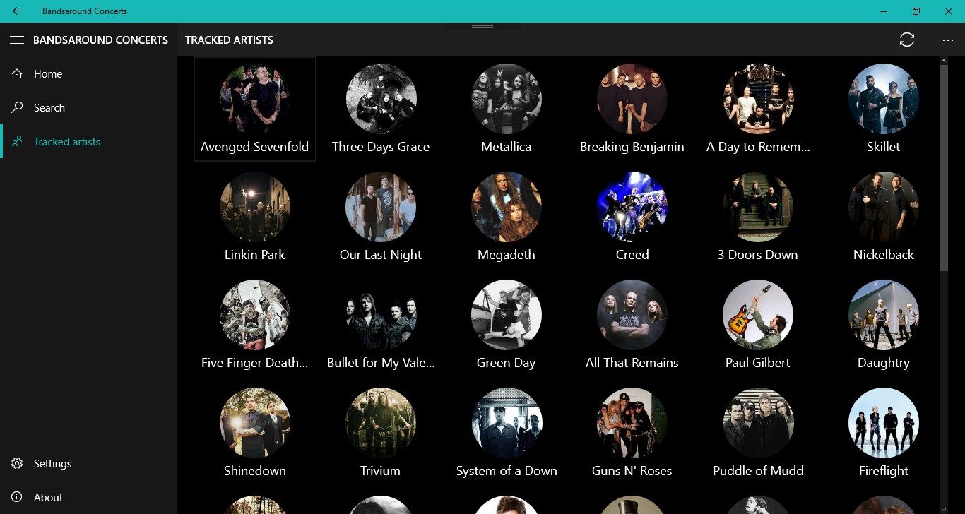Get a list of tracked artists from your local music library or Last.fm