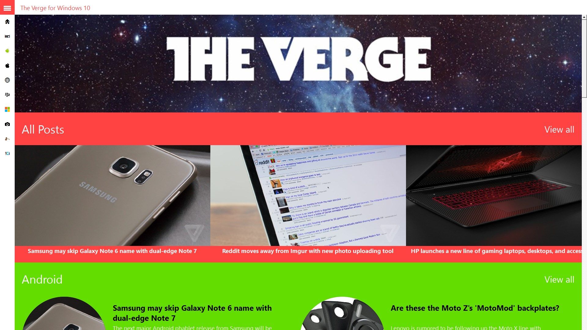 The Verge for Windows 10