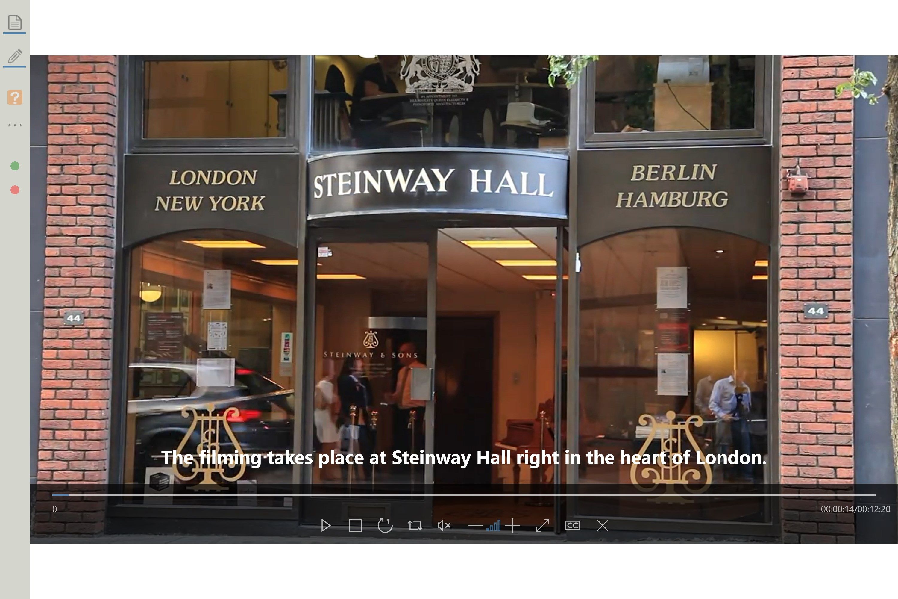 A built-in video player has a feature of showing external subtitles.