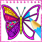 Glitter Butterfly Coloring - Learn Colors