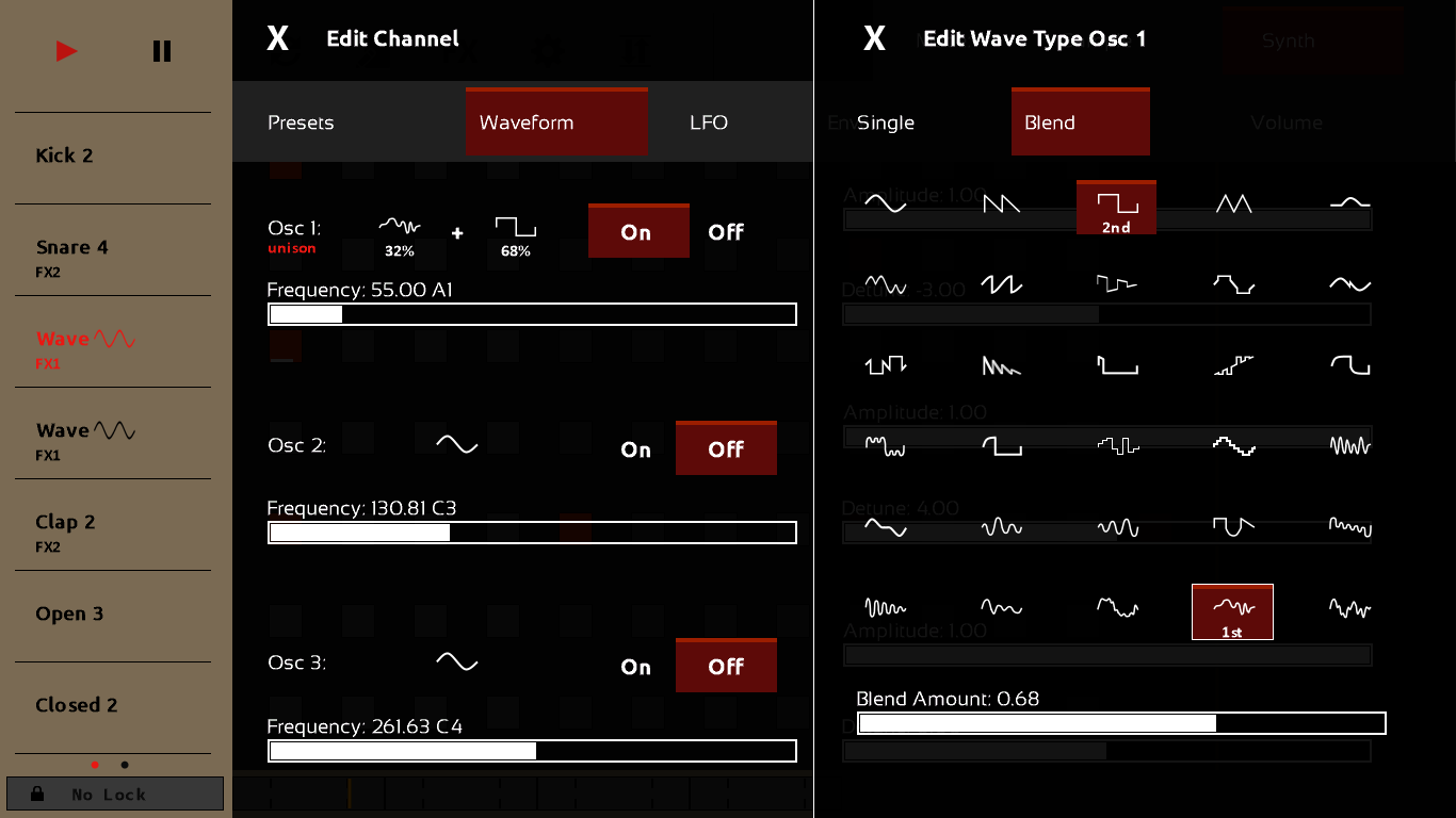 You can create your own sounds using sequencer's wavetable synthesizer.