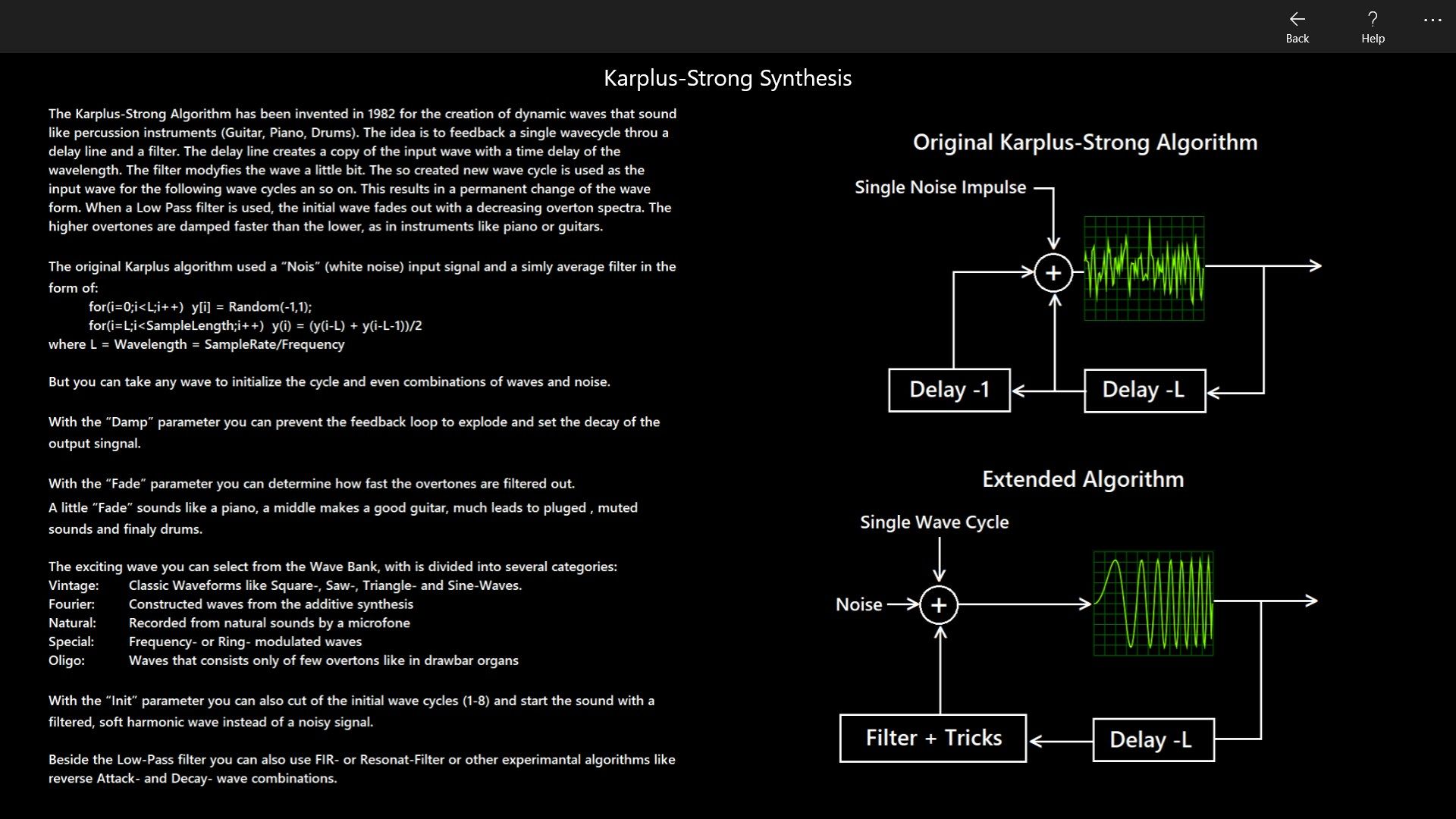 Help Karplus Synth