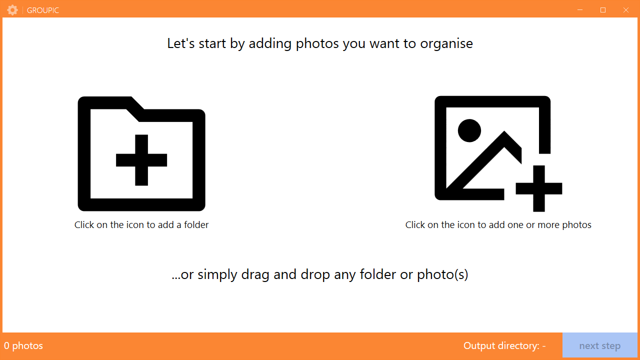 Simply drag and drop all of your favourite photos into the application