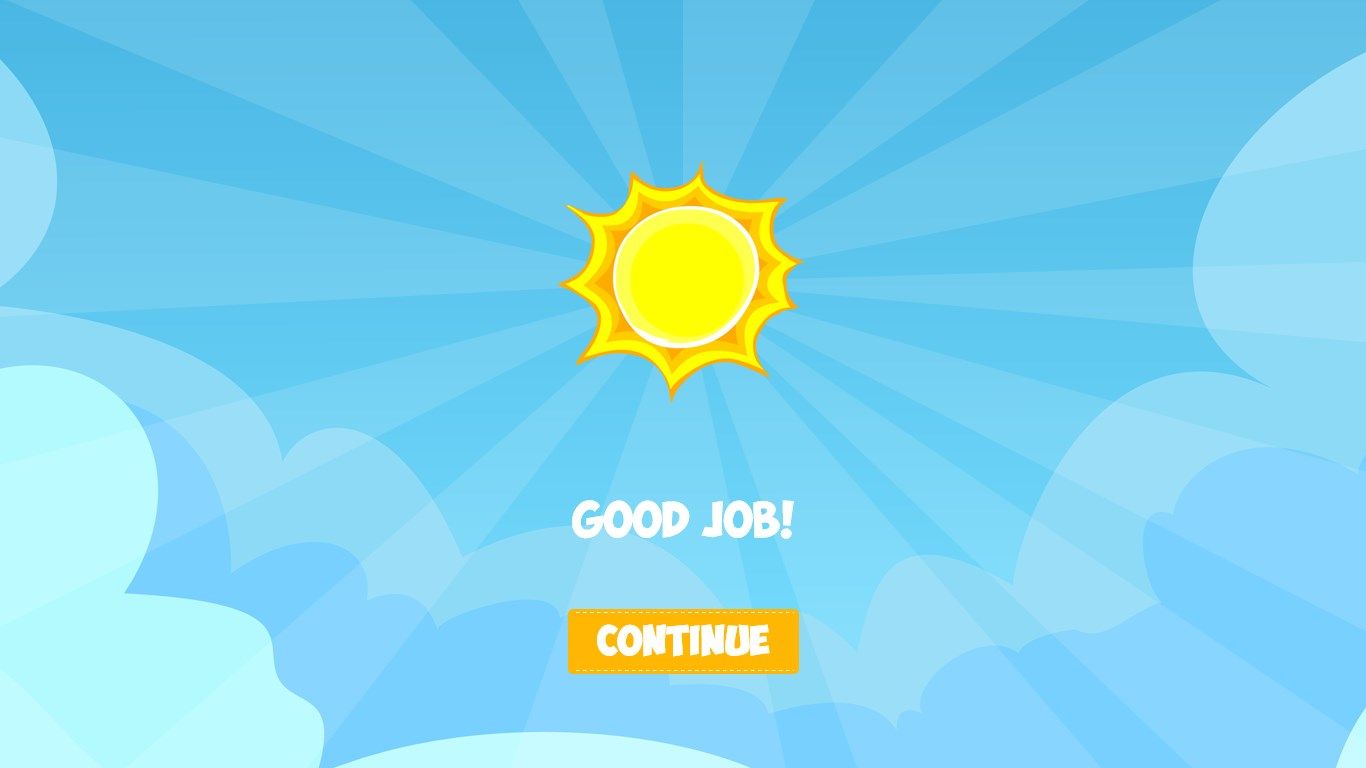 Reward screen after successfully solving task