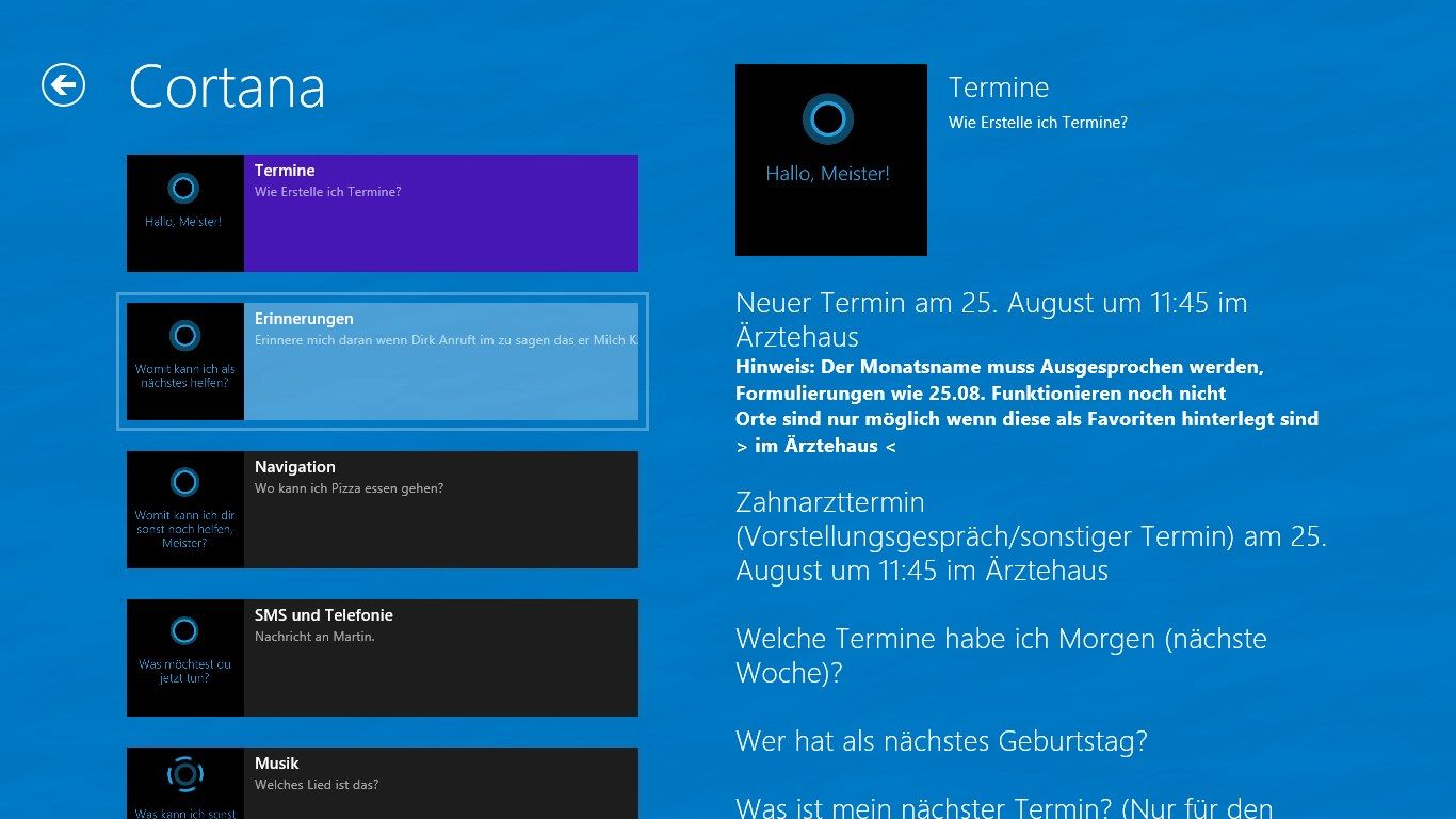 Übersicht über Sprachbefehle für Cortana auf Windows und Windows Phone