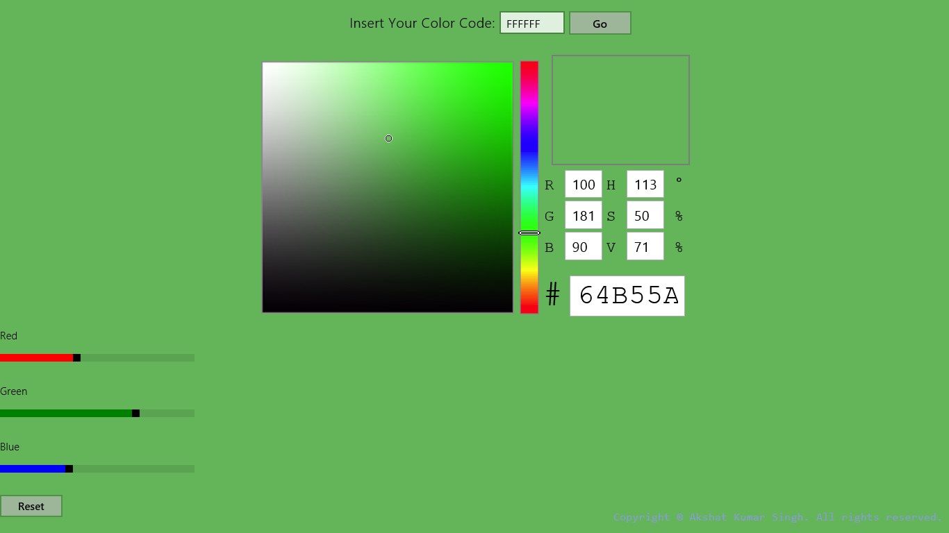 Select RGB  From Slide Bar For Better Recognition Of Color