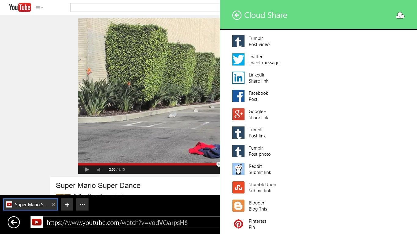 Cloud Share comes preloaded with your favorite social media sites.