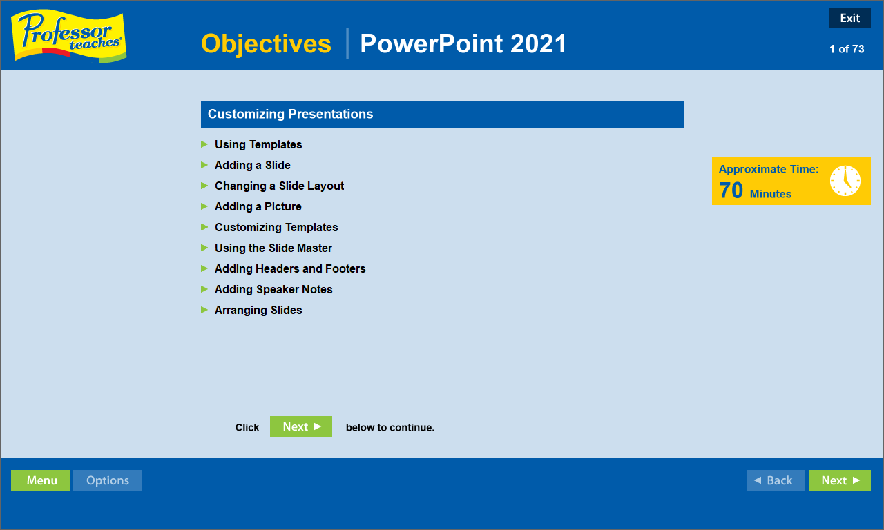 Professor Teaches Powerpoint 2021 with Skill Assessment