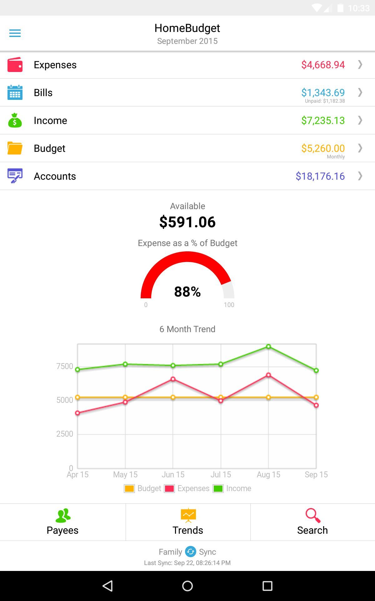 Home Budget with Sync