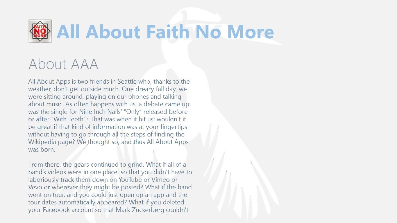 All About Faith No More