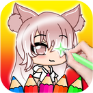 Coloring Glitter Step By Step - Gacha Life Coloring Book Glow