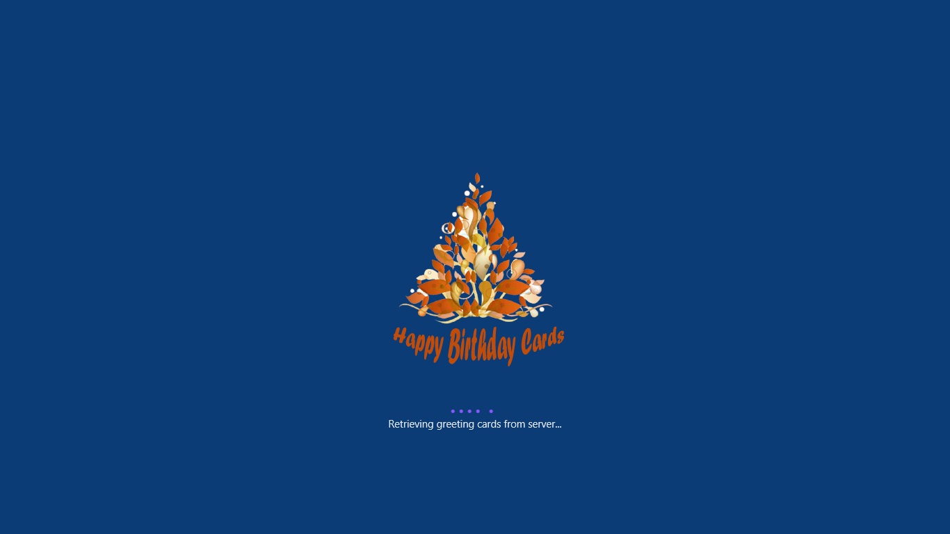 Launch screen of Happy Birthday Cards