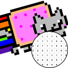 Nyan Cat Pixel Art - animal color by number