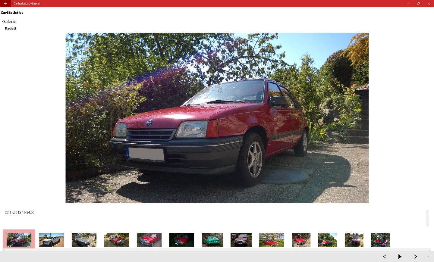 View your images in a gallery (for cars, costs, logbook entries...).