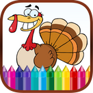 Thanksgiving Finger Paint Coloring Book Game for Kids