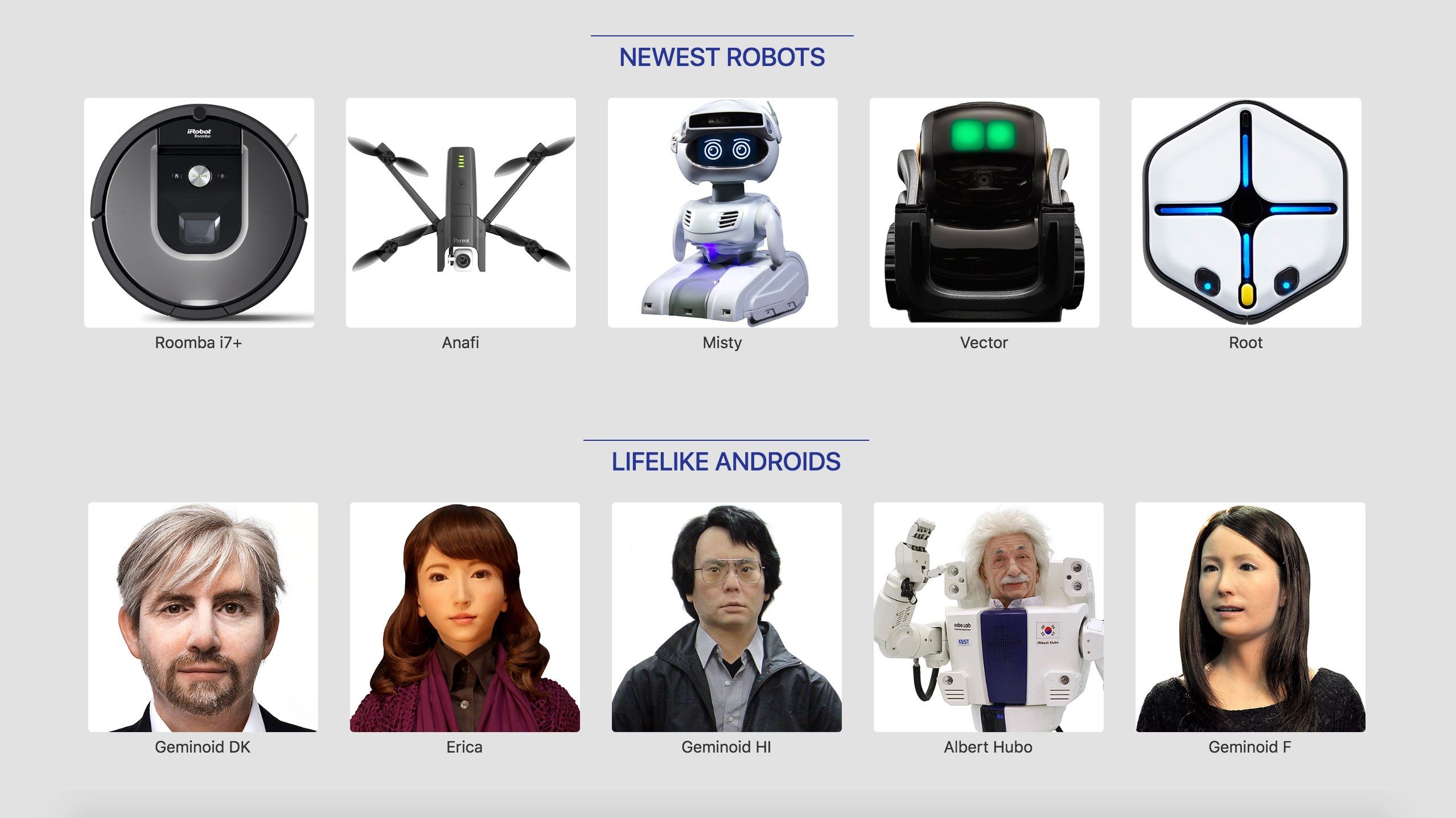 See the latest home robots, drones, lifelike androids, and more
