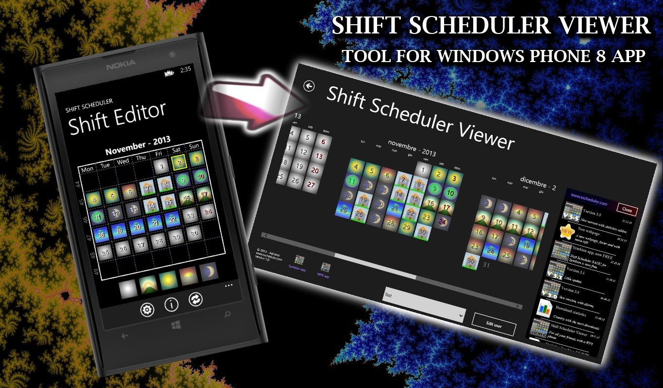 View working shifts on Windows 8.