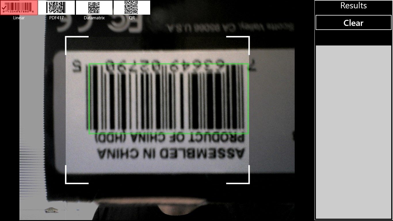 Read barcodes from live capture
