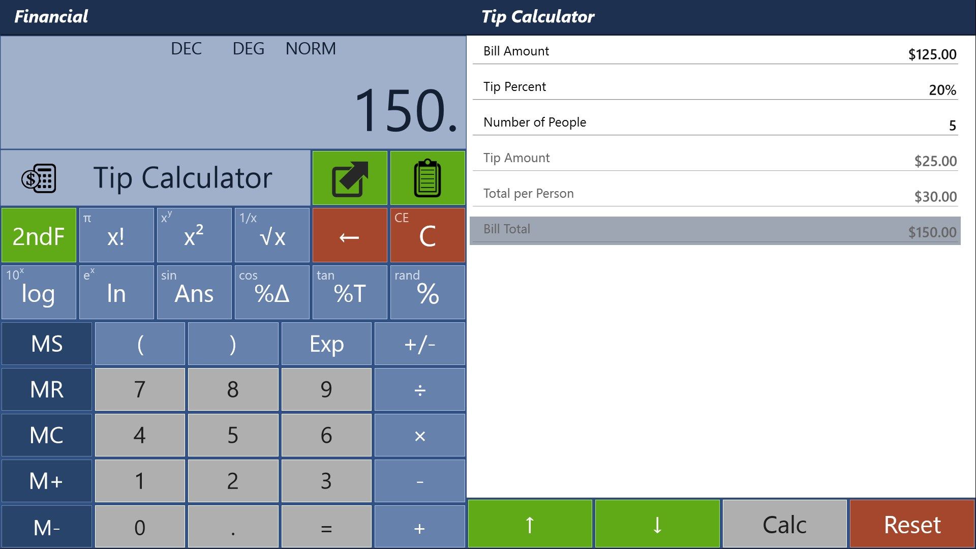 Tip Calculator - Financial Calculator