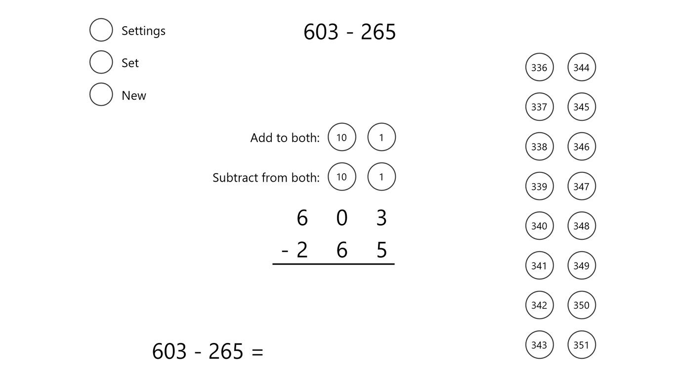 Solve subtraction problems by adding or subtracting both numbers by the same amount to make the problem easier.