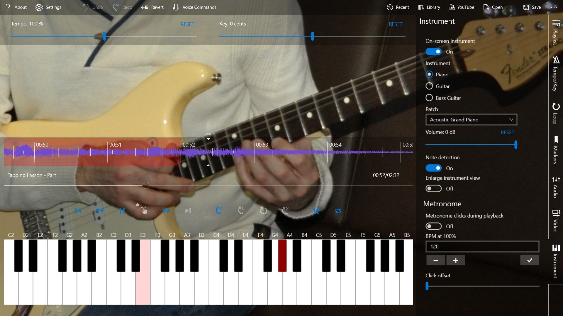 Make transcription a breeze with the innovative Hold mode, polyphonic note detection and the built-in piano keyboard