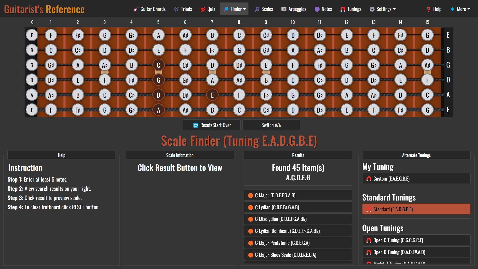 Reverse Chord & Scale Finder
