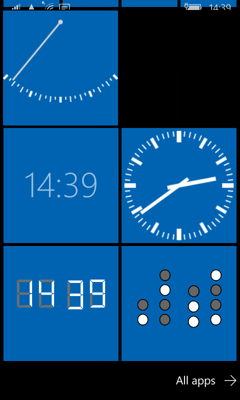 All clocks as Medium Tiles