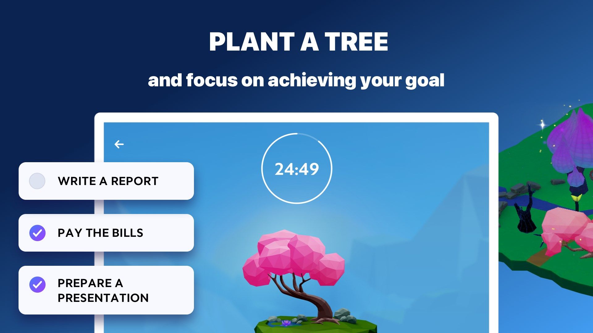 Forest Growing: Productivity Timer