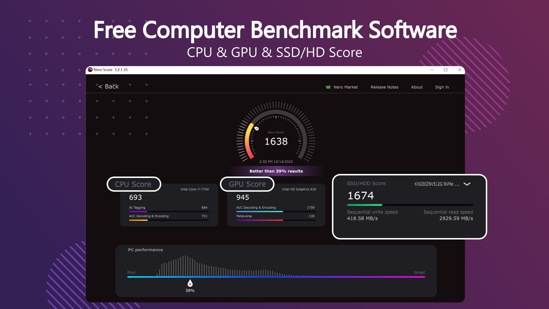 Nero Score - PC benchmark & performance test