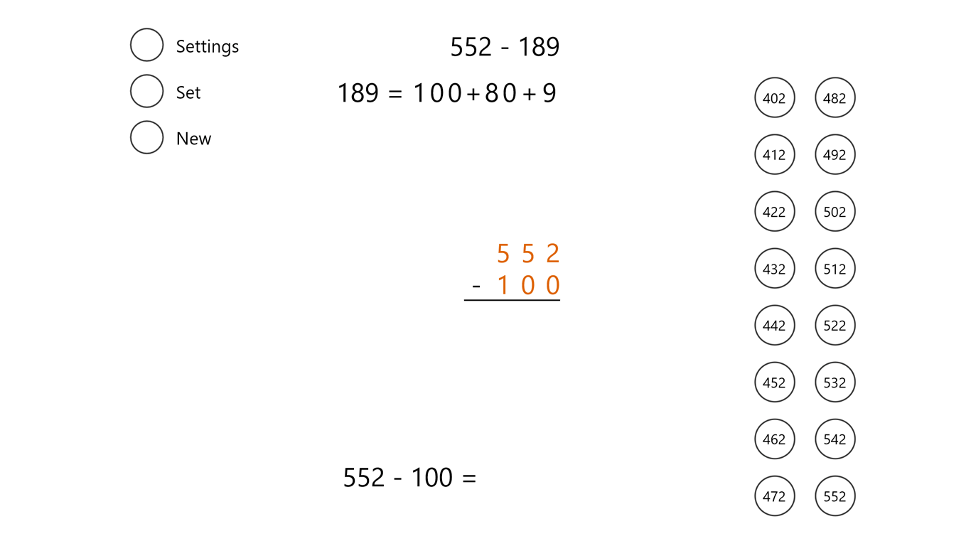 An for learning and teaching the left-to-right subtraction method.