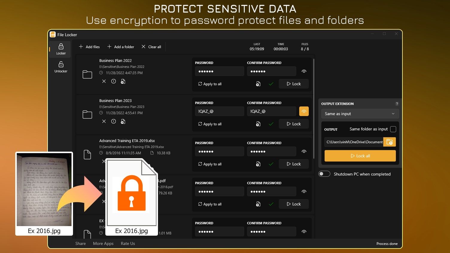 Password Protect Folders and Files - File Locker Pro+