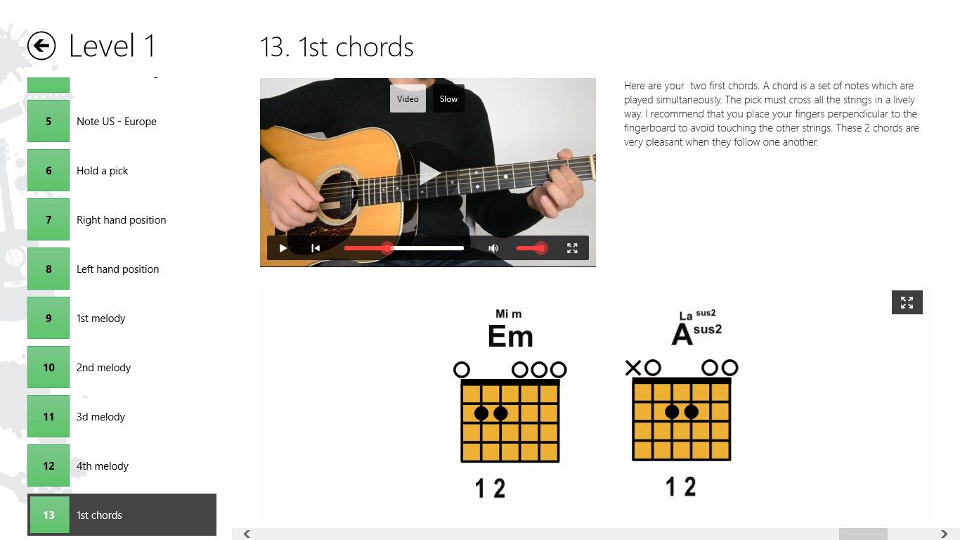 Level 1-13 : Learn your first chords