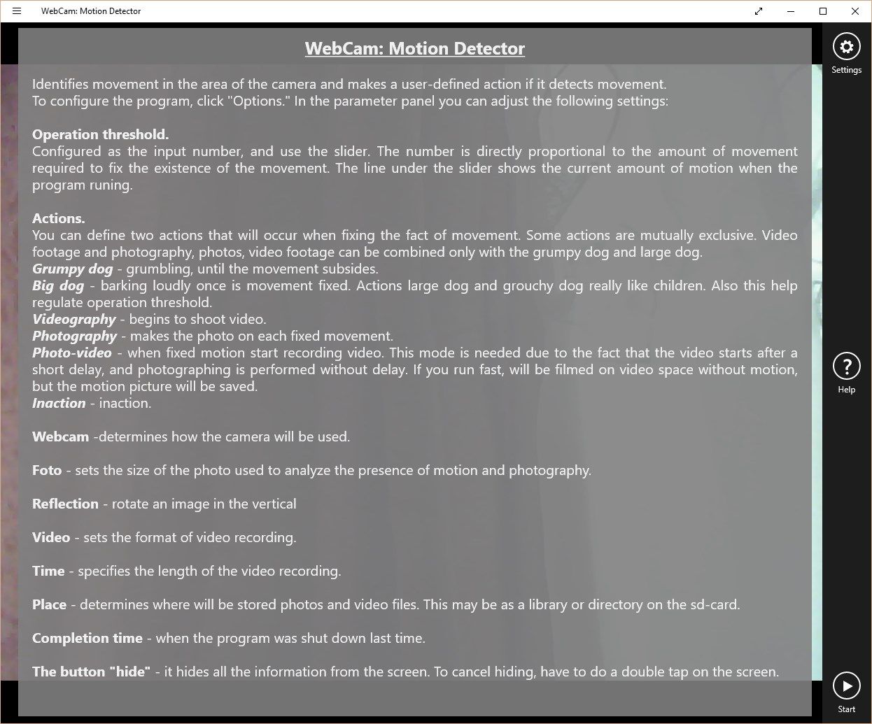 WebCam: Motion Detector