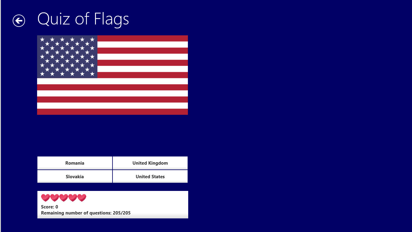 In the quiz, you will answer a country from a flag.